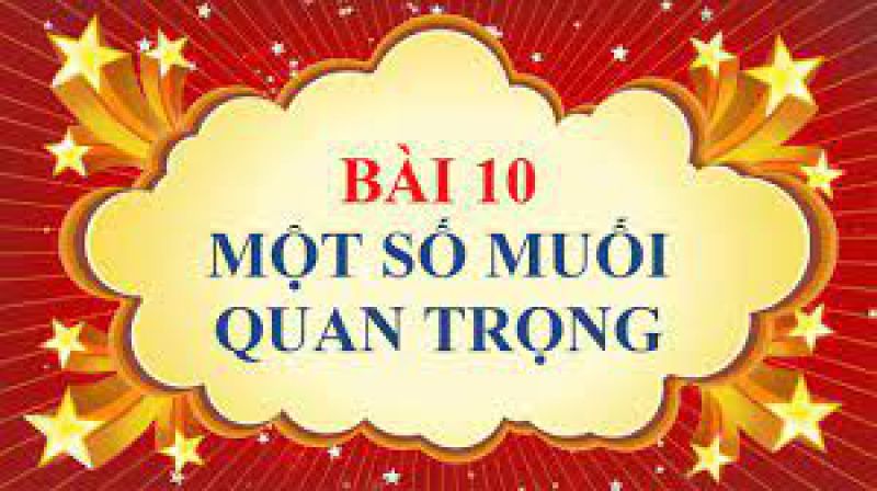 Bài 10: Một số muối quan trọng