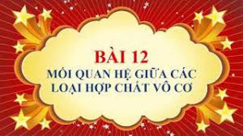 Bài 12: Mối quan hệ giữa các loại hợp chất vô cơ