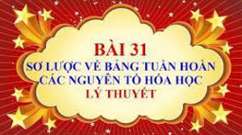  Bài 31: Sơ lược về bảng tuần hoàn các nguyên tố hóa học