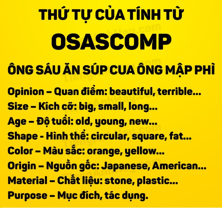 Bảng Trật Tự Tính Từ: Quy Tắc, Ví Dụ và Bài Tập Thực Hành