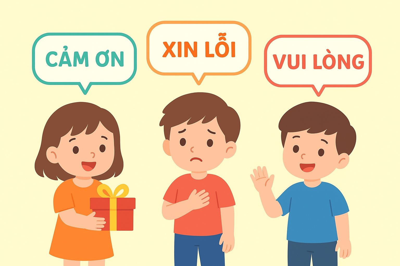 Biết nói lời cảm ơn – xin lỗi – vui lòng