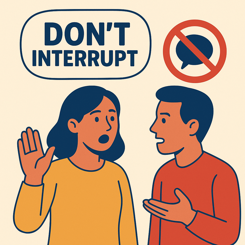 Không ngắt lời khi người khác đang nói