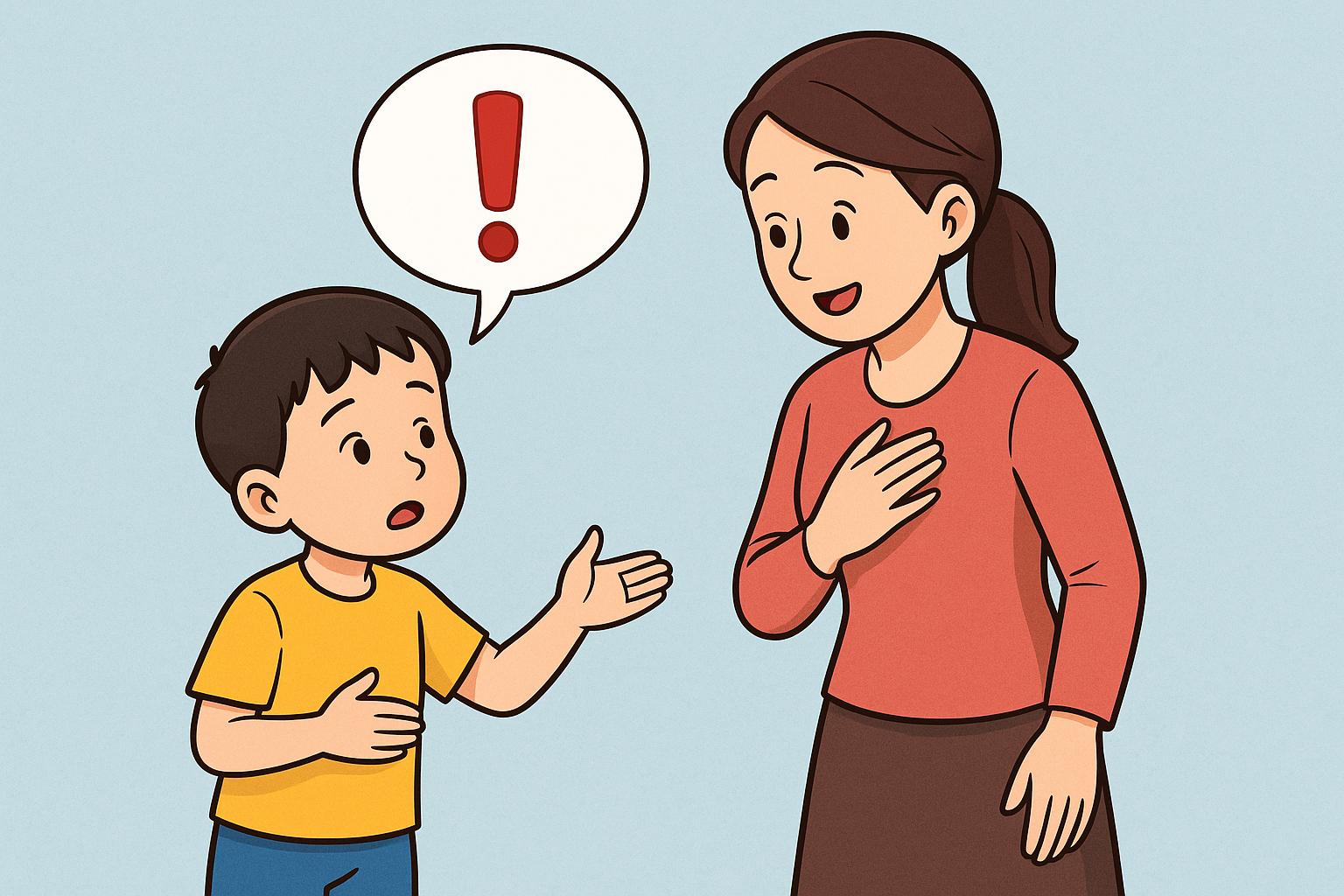 Luôn báo cho người lớn khi gặp vấn đề
