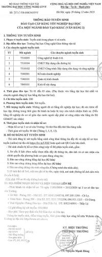 Đại học Công nghệ Giao thông vận tải tuyển sinh đại học Văn bằng 2 năm 2024