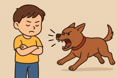 Khi bị chó đuổi