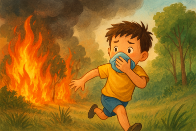 Khi cháy rừng hoặc hỏa hoạn ngoài trời