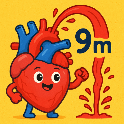 Trái tim con người có thể tạo ra áp lực đủ mạnh để bơm máu phun cao tới 9 mét!