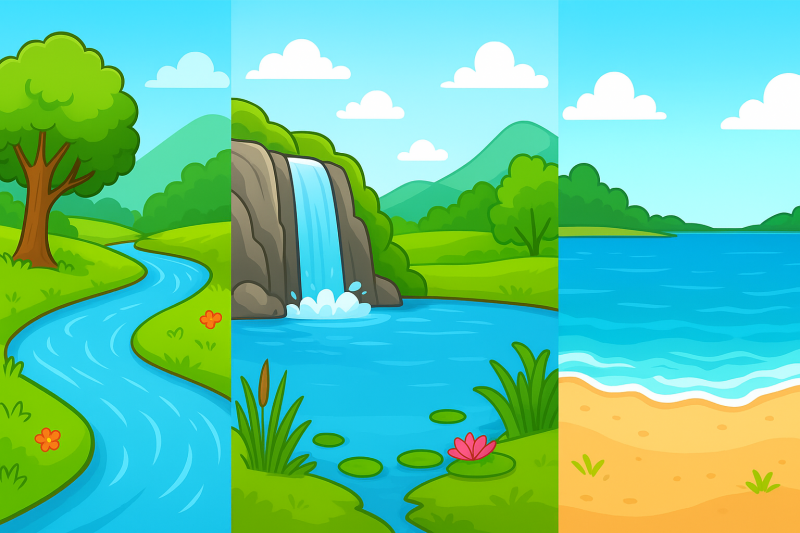 Sông, suối, biển, ao hồ