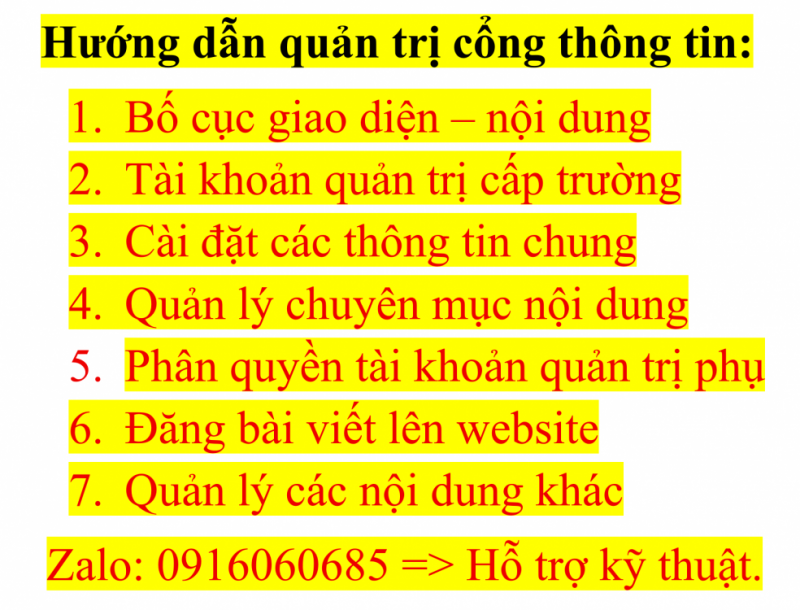 Hướng dẫn quản trị cổng thông tin điện tử